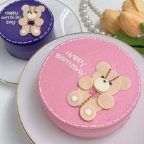 ◯テディベアのセンイルケーキ 3号《選べる9色｜くま｜韓国｜誕生日｜お好きなメッセージ✧》