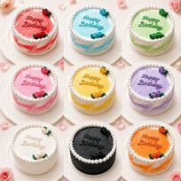 センイルケーキ 9色から選べる 誕生日ケーキ バースデーケーキ 韓国風 推し活 冷凍 4号 5号