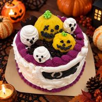 ハロウィンデコレーションケーキ 4号/5号 フルーツミックス入り ～かぼちゃ＆おばけのパーティーケーキ～