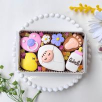 ジェンダーリビールver_アイシングクッキー缶★カラフルで可愛い★アイシングクッキー＆ザクザククッキー缶 