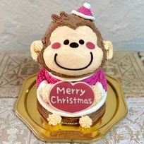 おさるさんサンタの立体ケーキ クリスマスケーキ 5号 個数限定 動物ケーキ クリスマス2026 
