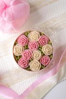 【風呂敷包み】まるで小さな花束♡フラワーおはぎミニ薔薇BOX〈和栗餡〉
