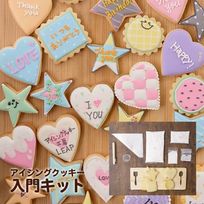 素焼きクッキー16枚入り【アイシングクッキーキットB】動画・マニュアル入り おうちで お菓子作り アイシングクッキー クッキーキット 食育 入門 手作りキット アイシングクッキーleap