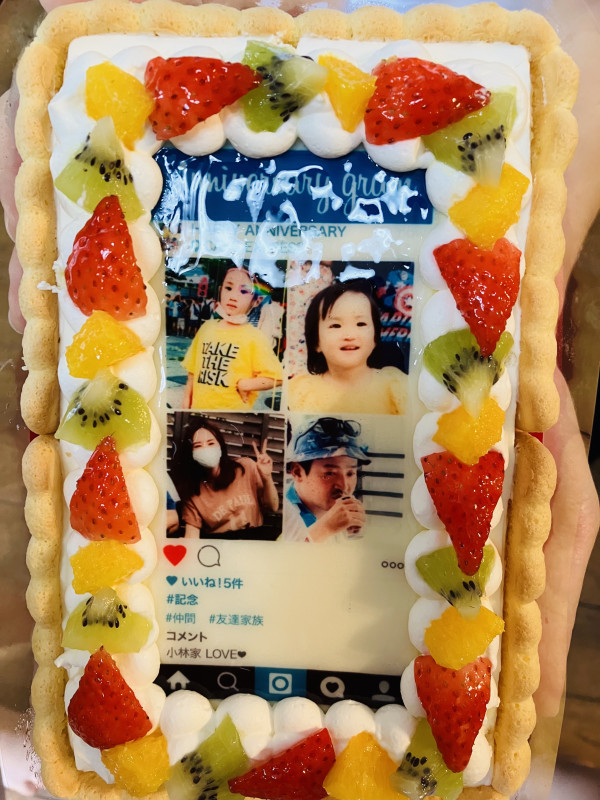 インスタグラム風フレームの写真ケーキ 23cm×15cm×6cm birthdaygramの口コミ・評判の投稿画像